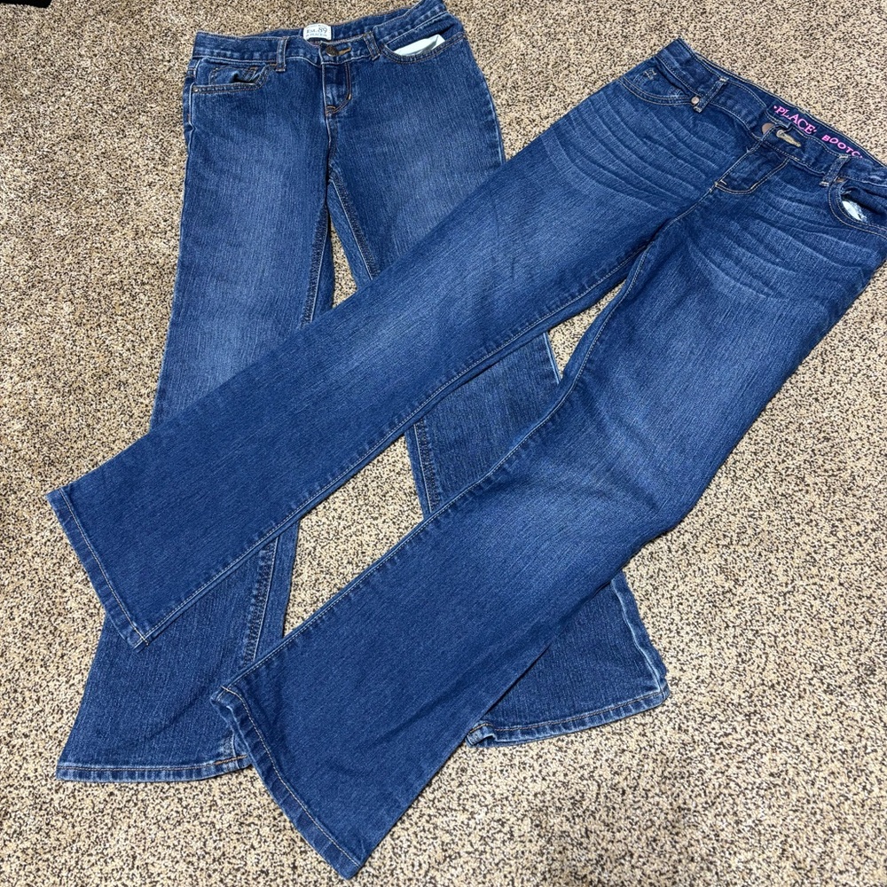 Place girls size 12 boot cut jeans. 2 for one price very good condition